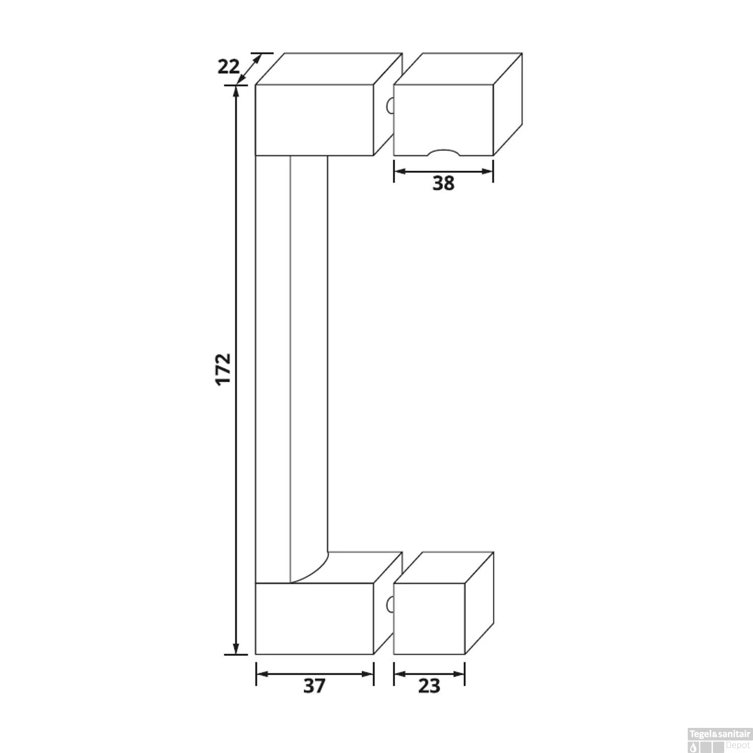 Handgreep Just Creating Voor Draaideuren RVS 4 Handgreep Just Creating Voor Draaideuren RVS - Afbeelding 2