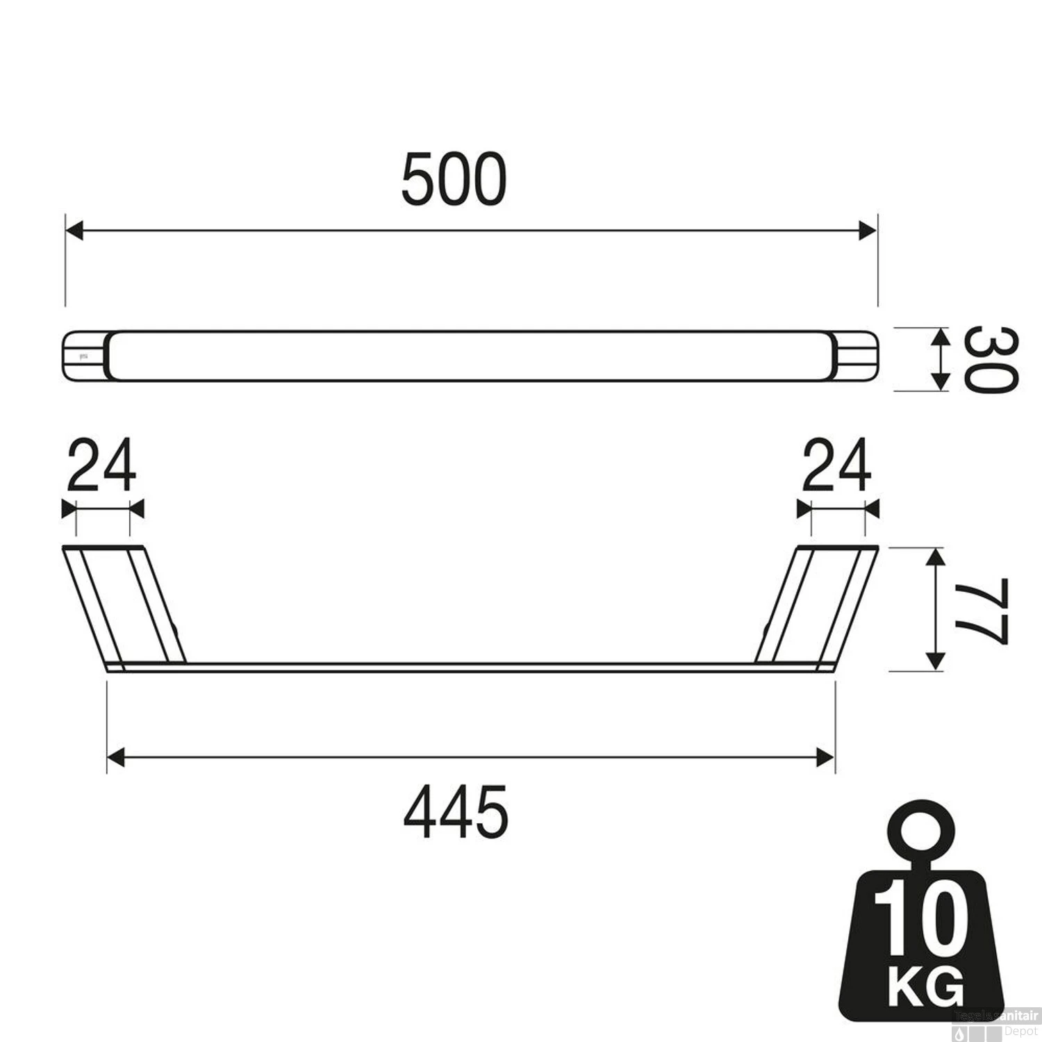 Handdoekrek Geesa Shift 50 Cm Chroom 6 Handdoekrek Geesa Shift 50 Cm Chroom - Afbeelding 4
