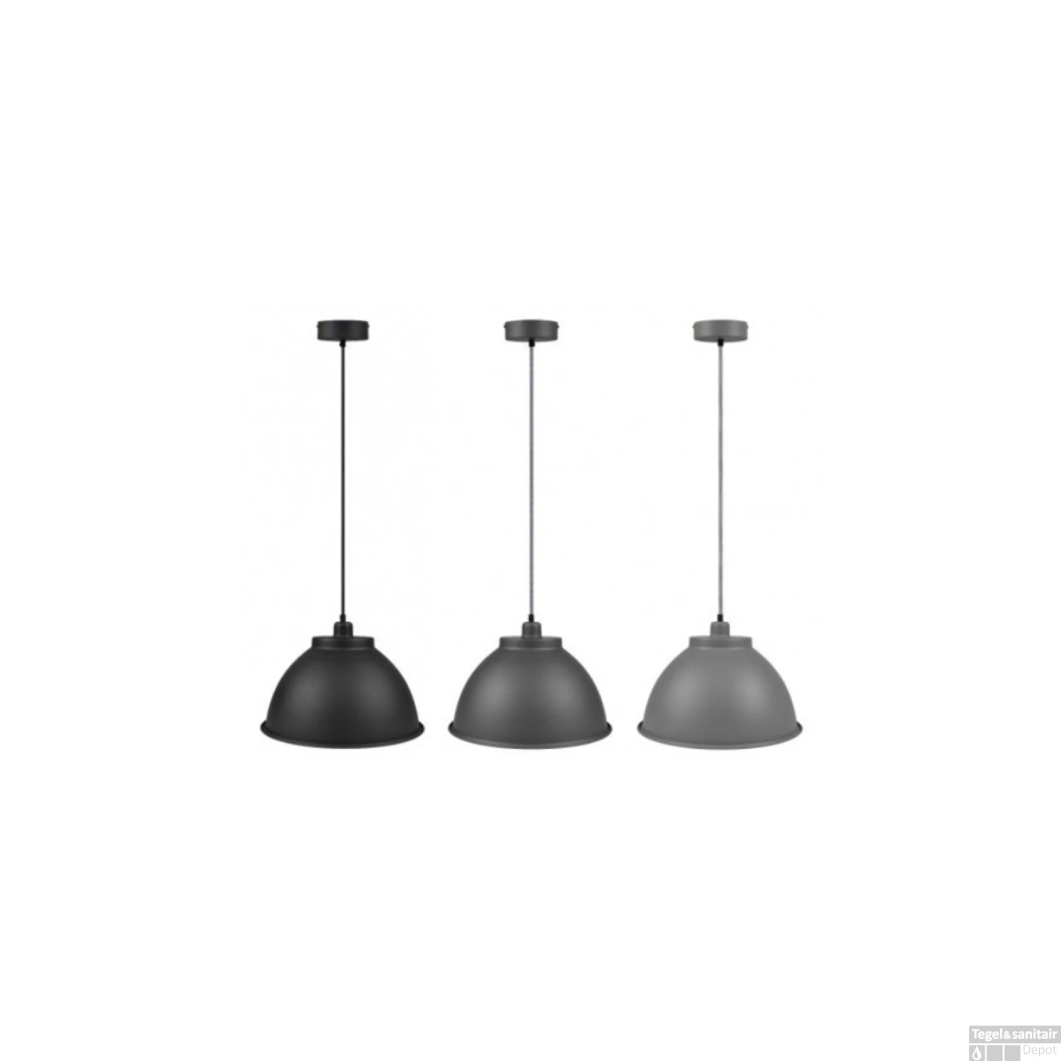 Hanglamp Sanimex Njoy Industrieel IP20 Met E27 Fitting 380x250 Mm Grijs 4 Hanglamp Sanimex Njoy Industrieel IP20 Met E27 Fitting 380x250 Mm Grijs - Afbeelding 2
