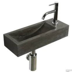Fonteinset Natuursteen Tulip 40x15x8 Cm Rechthoek (kraangat Rechts)