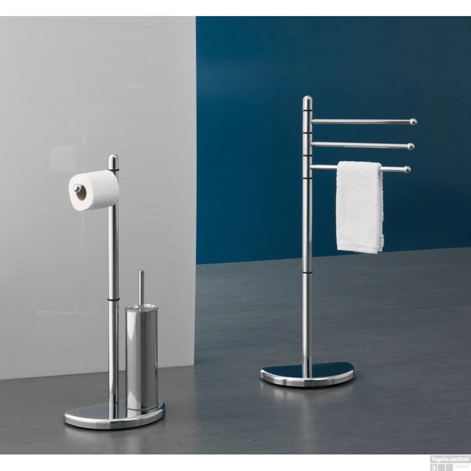 Toiletborstelhouder Sapho Hibiscus Vrijstaand Met Toiletrolhouder Chroom 5 Toiletborstelhouder Sapho Hibiscus Vrijstaand Met Toiletrolhouder Chroom - Afbeelding 3