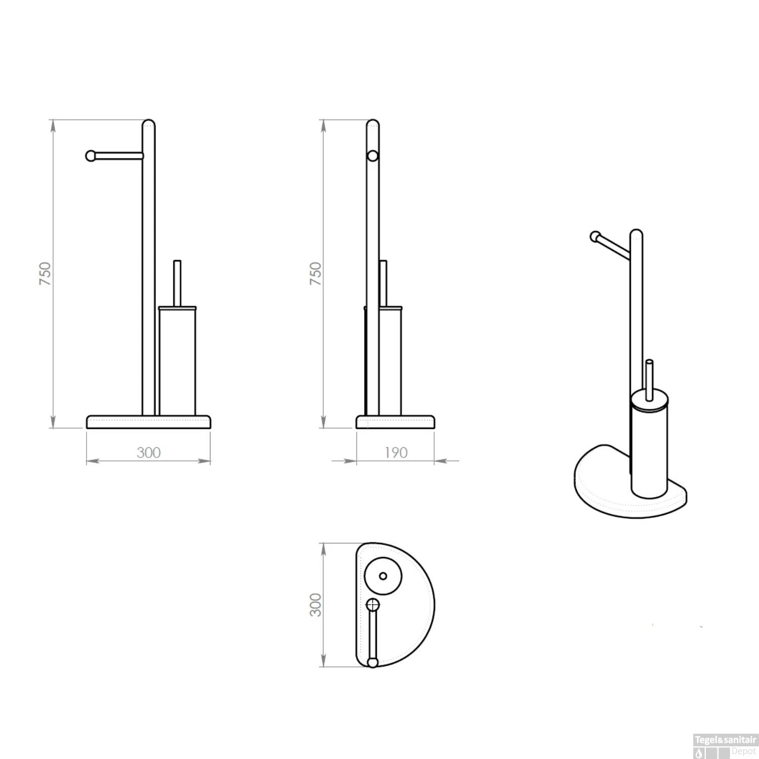 Toiletborstelhouder Sapho Hibiscus Vrijstaand Met Toiletrolhouder Chroom 6 Toiletborstelhouder Sapho Hibiscus Vrijstaand Met Toiletrolhouder Chroom - Afbeelding 4