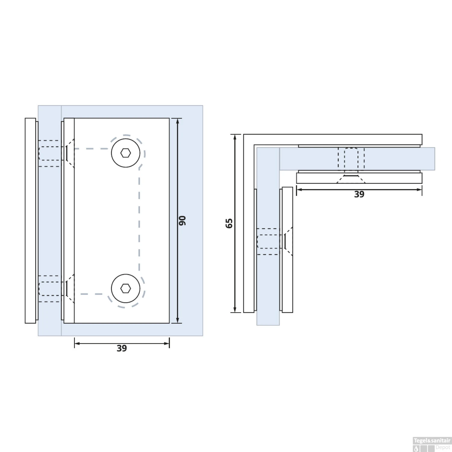 Hoekbevestiging Just Creating 2 Stuks T.b.v. W1 En W2 Gunmetal 4 Hoekbevestiging Just Creating 2 Stuks T.b.v. W1 En W2 Gunmetal - Afbeelding 2