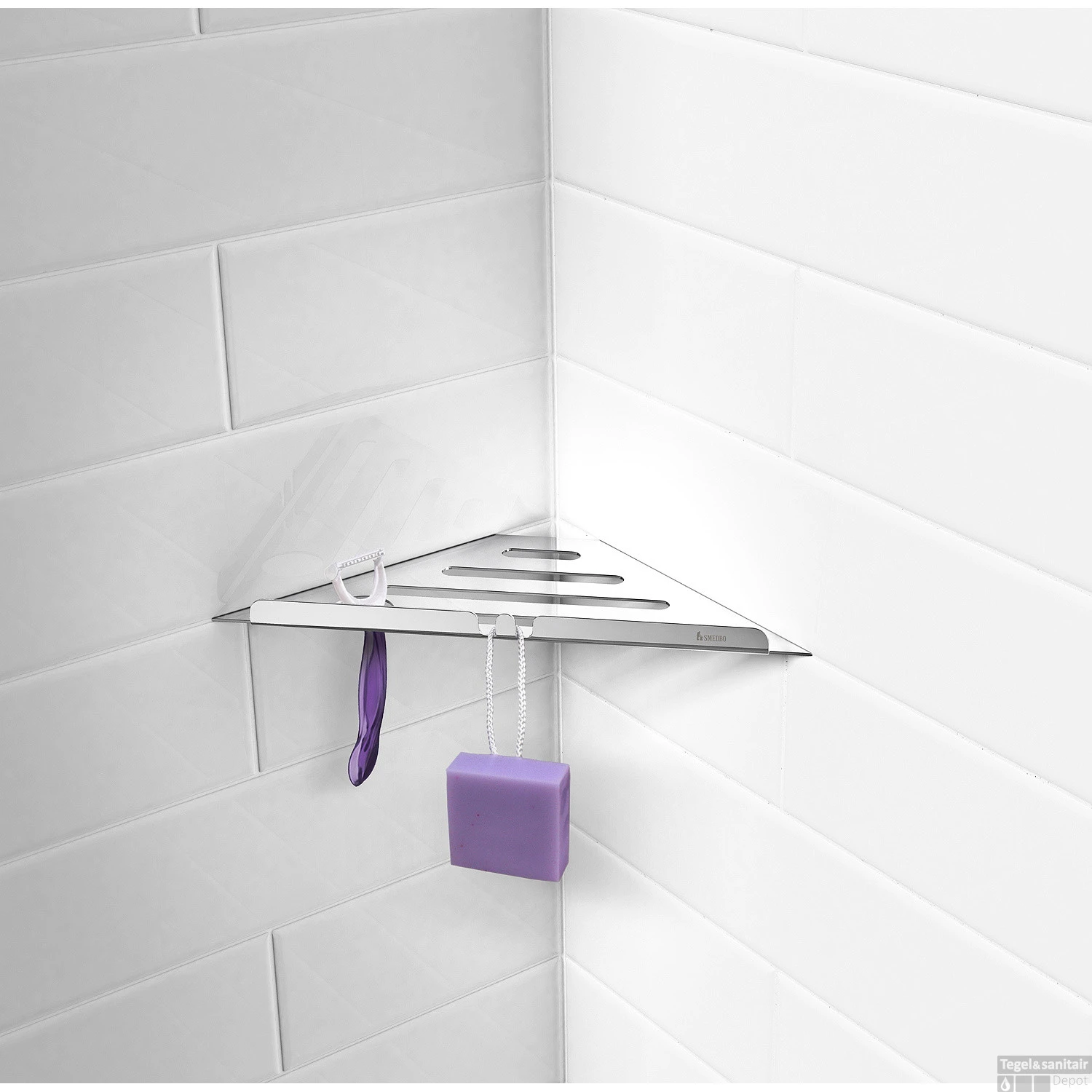 Hoekplanchet Smedbo Sideline Tegelvoeg Chroom 4 Hoekplanchet Smedbo Sideline Tegelvoeg Chroom - Afbeelding 2