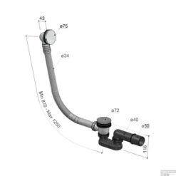 Hotbath Archie Badoverloop Verlengd RVS 316 AR132IX -Goedkope Stijl Baden Winkel hotbath archie badoverloop verlengd rvs 316 ar132ix tech