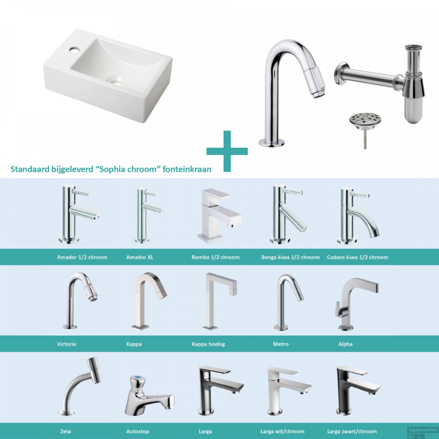 FonteinPack Houston MAT WIT Links 37x23 Cm Chroom (Keuze Uit 20 Kranen) 3 FonteinPack Houston MAT WIT Links 37x23 Cm Chroom (Keuze Uit 20 Kranen)