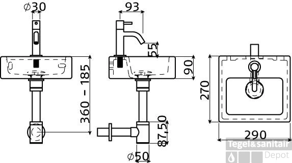 Fonteinset Clou InBe Rechthoek Wit Keramiek En Chroom 4 Fonteinset Clou InBe Rechthoek Wit Keramiek En Chroom - Afbeelding 2