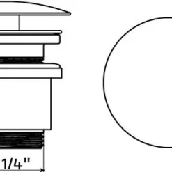 Afvoerplug Clou InBe Niet Afsluitbaar Rond Chroom Kort -Goedkope Stijl Baden Winkel ib 06.51010.s tech