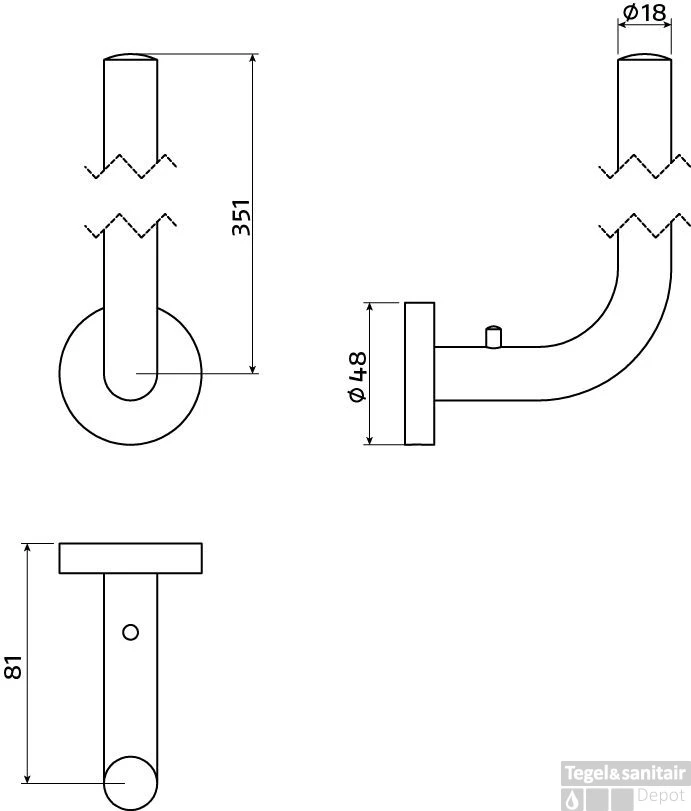 Reserverolhouder Clou InBe Goed Voor 3 Stuks Chroom 5 Reserverolhouder Clou InBe Goed Voor 3 Stuks Chroom - Afbeelding 3
