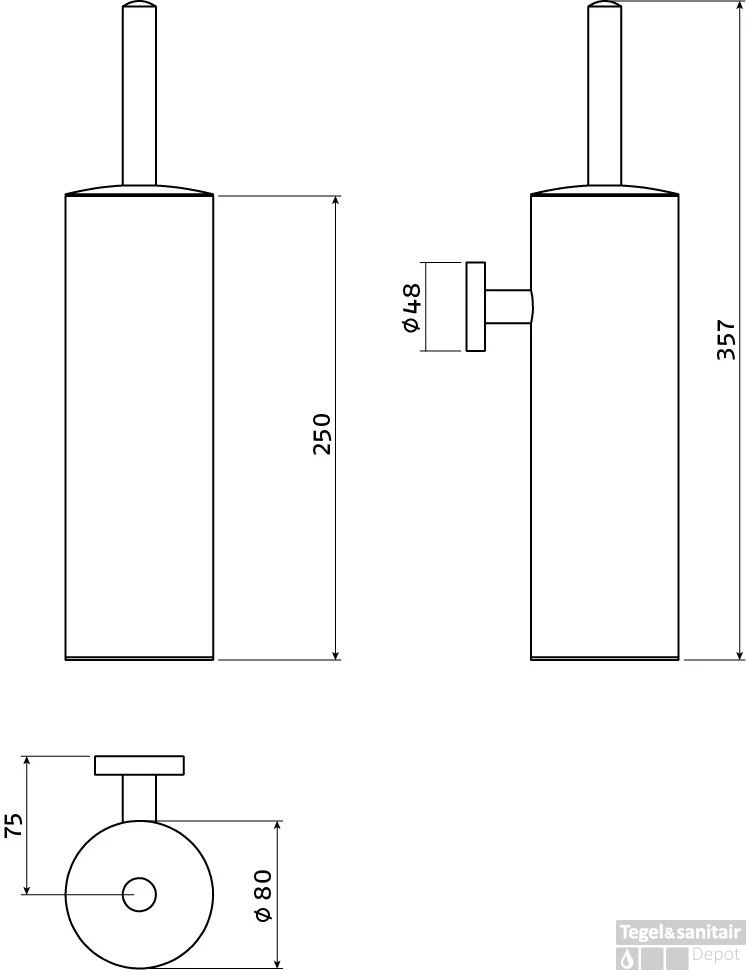 Toiletborstelhouder Clou InBe Wandmontage Chroom 5 Toiletborstelhouder Clou InBe Wandmontage Chroom - Afbeelding 3