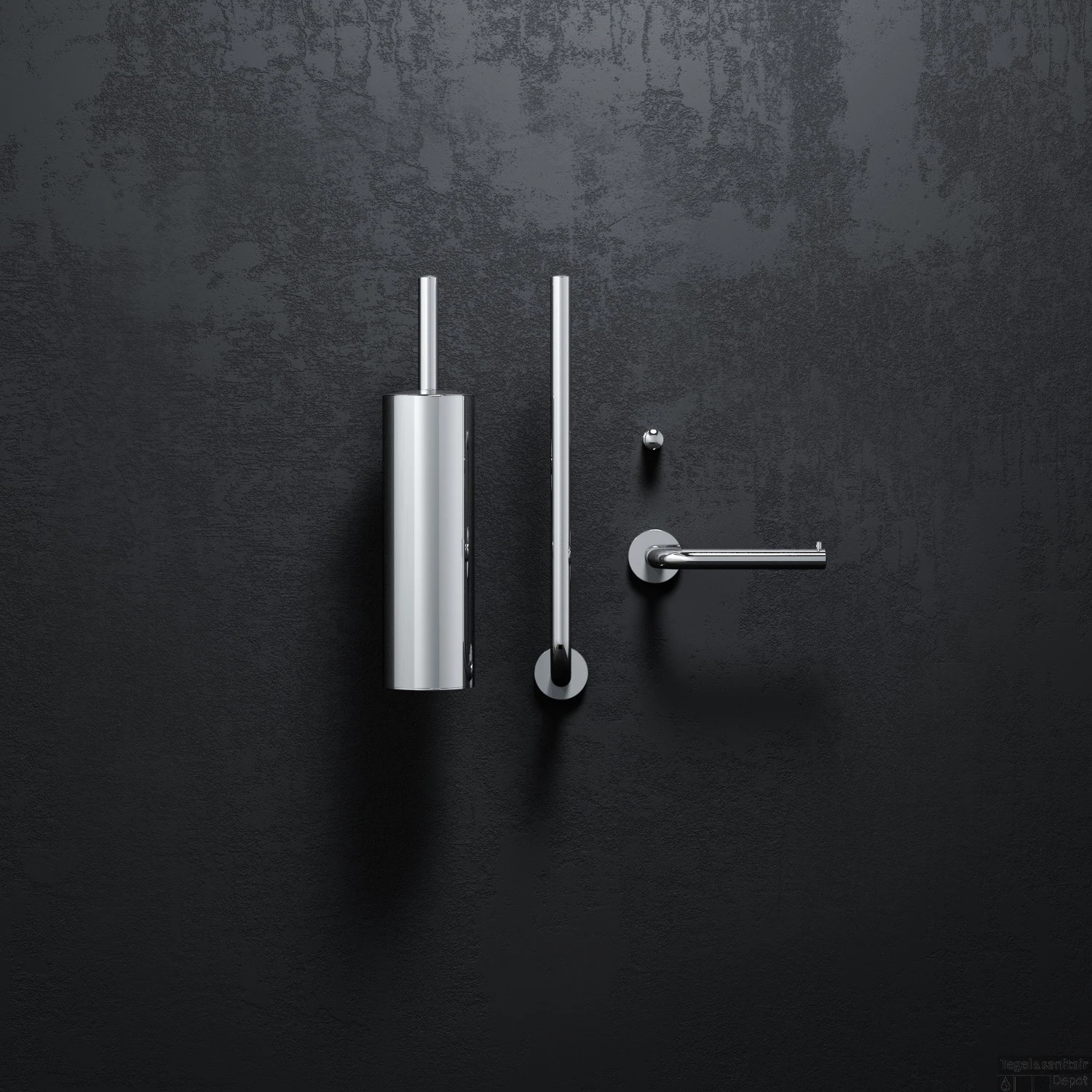 Reserverolhouder Clou InBe Goed Voor 3 Stuks Chroom 4 Reserverolhouder Clou InBe Goed Voor 3 Stuks Chroom - Afbeelding 2