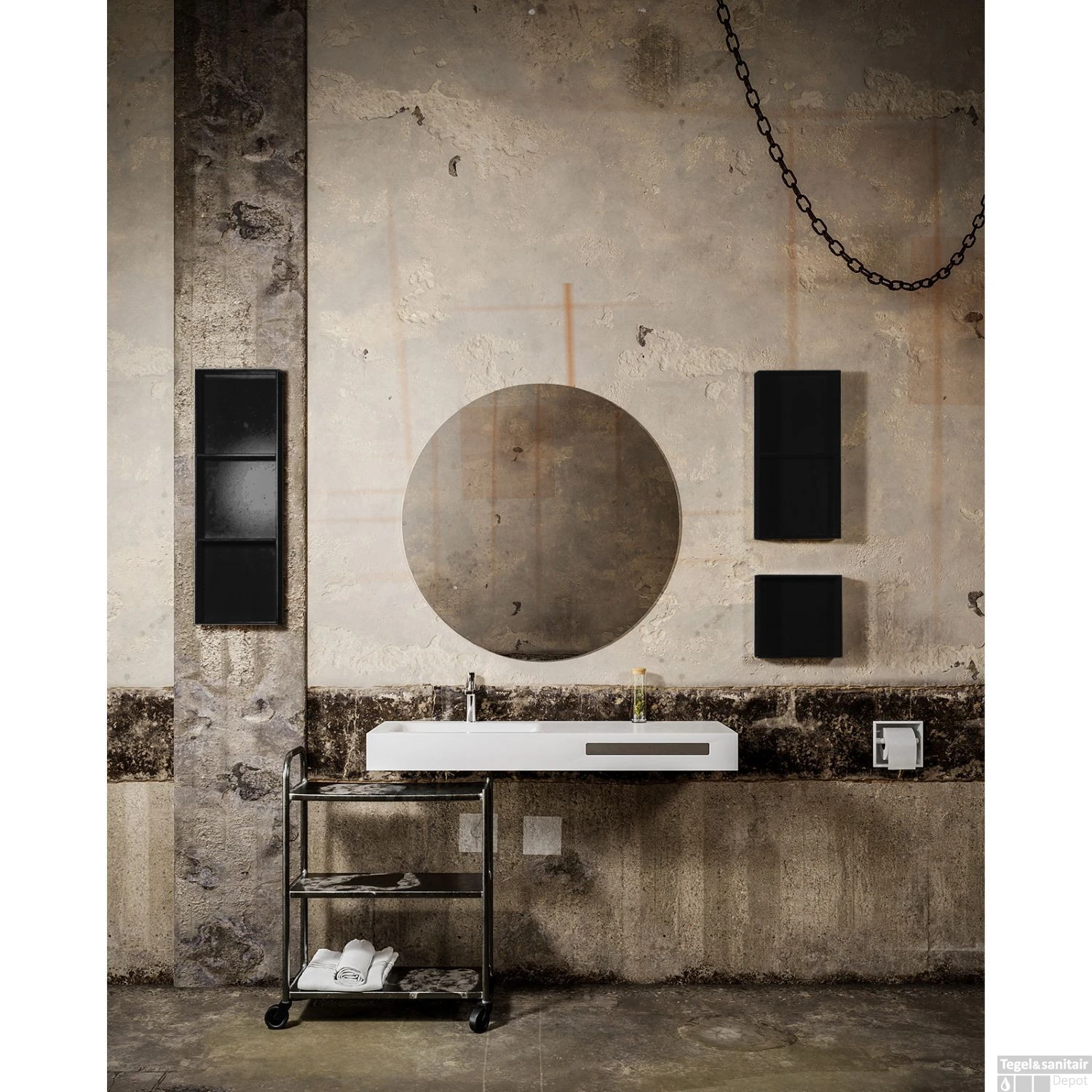 In Of Opbouwnis Boss & Wessing 59.5x29.5x8 Cm Mat Zwart 5 In Of Opbouwnis Boss & Wessing 59.5x29.5x8 Cm Mat Zwart - Afbeelding 3