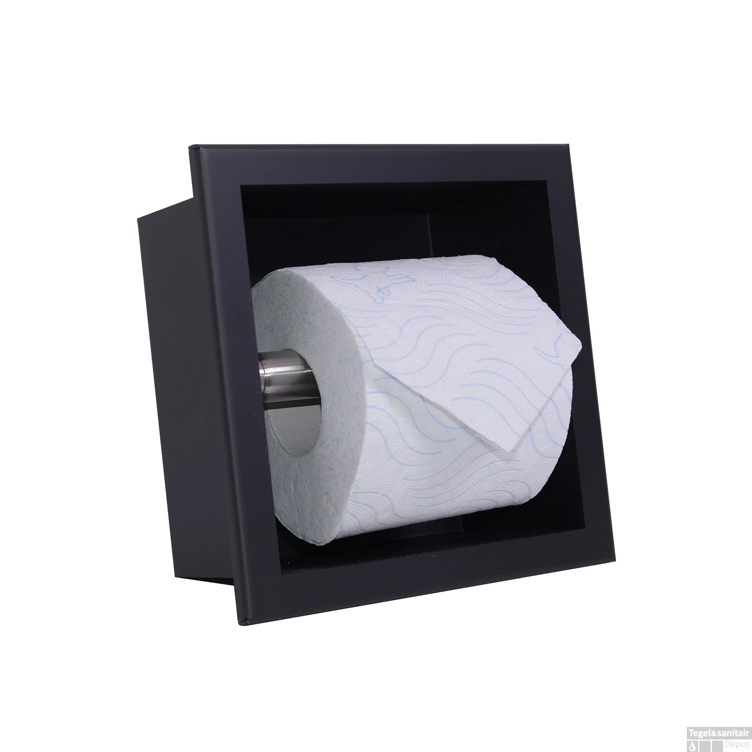 Inbouw Toiletrolhouder Boss & Wessing Mat Zwart 3 Inbouw Toiletrolhouder Boss & Wessing Mat Zwart