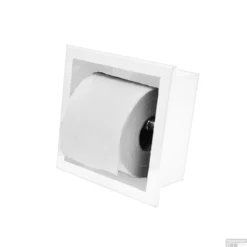 Inbouw Toiletrolhouder Boss & Wessing RVS Mat Wit