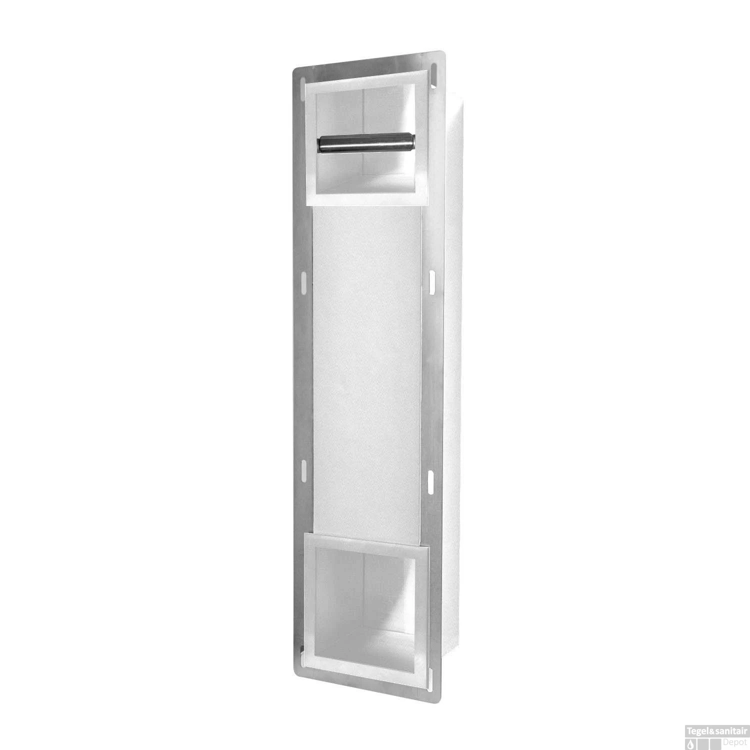 Inbouw Toiletrolhouder En Reserverolhouder Boss & Wessing Poedercoating Wit 4 Inbouw Toiletrolhouder En Reserverolhouder Boss & Wessing Poedercoating Wit - Afbeelding 2