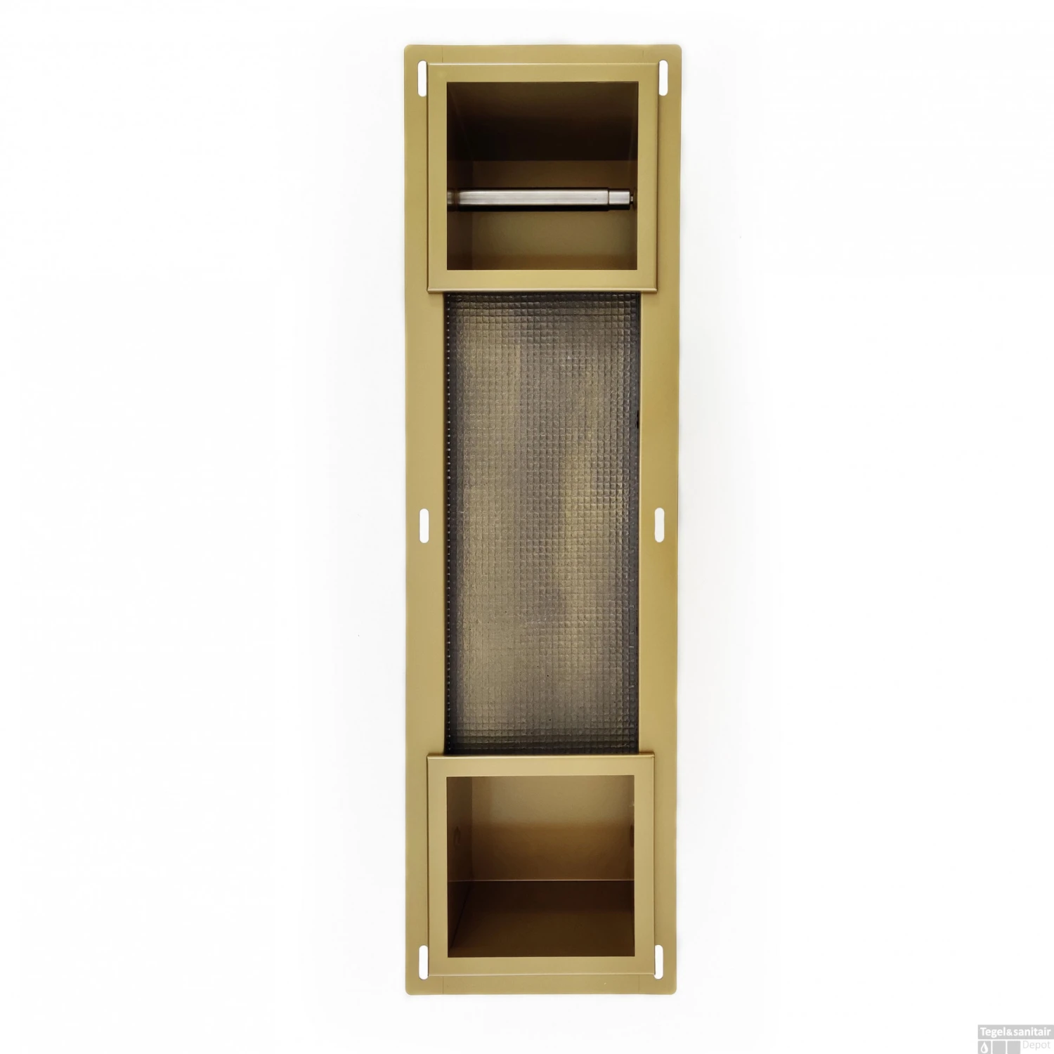 Inbouw Toiletrolhouder BWS Met Reserve Rolhouder RVS Goud 7 Inbouw Toiletrolhouder BWS Met Reserve Rolhouder RVS Goud - Afbeelding 5