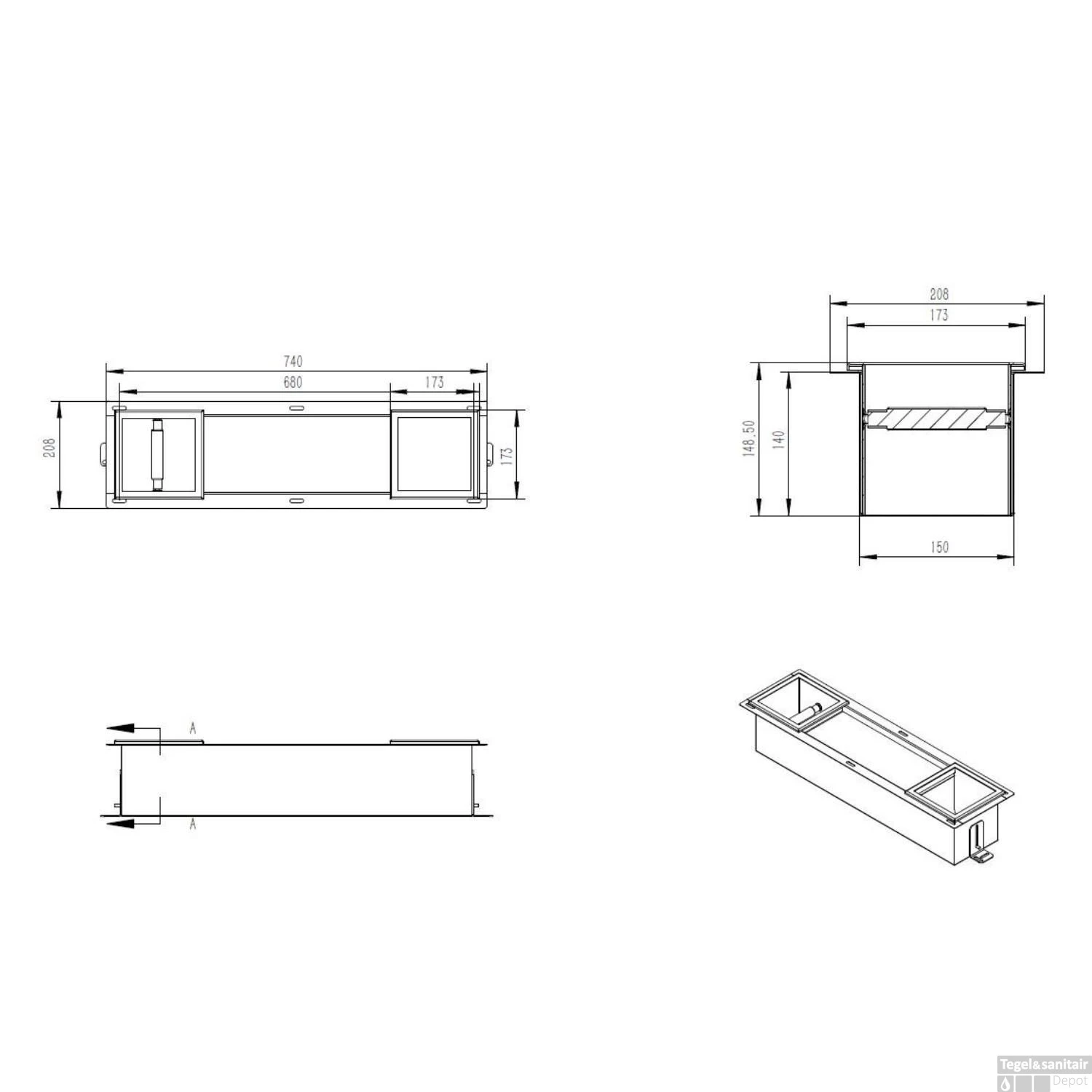 Inbouw Toiletrolhouder BWS Met Reserve Rolhouder RVS Goud 12 Inbouw Toiletrolhouder BWS Met Reserve Rolhouder RVS Goud - Afbeelding 10