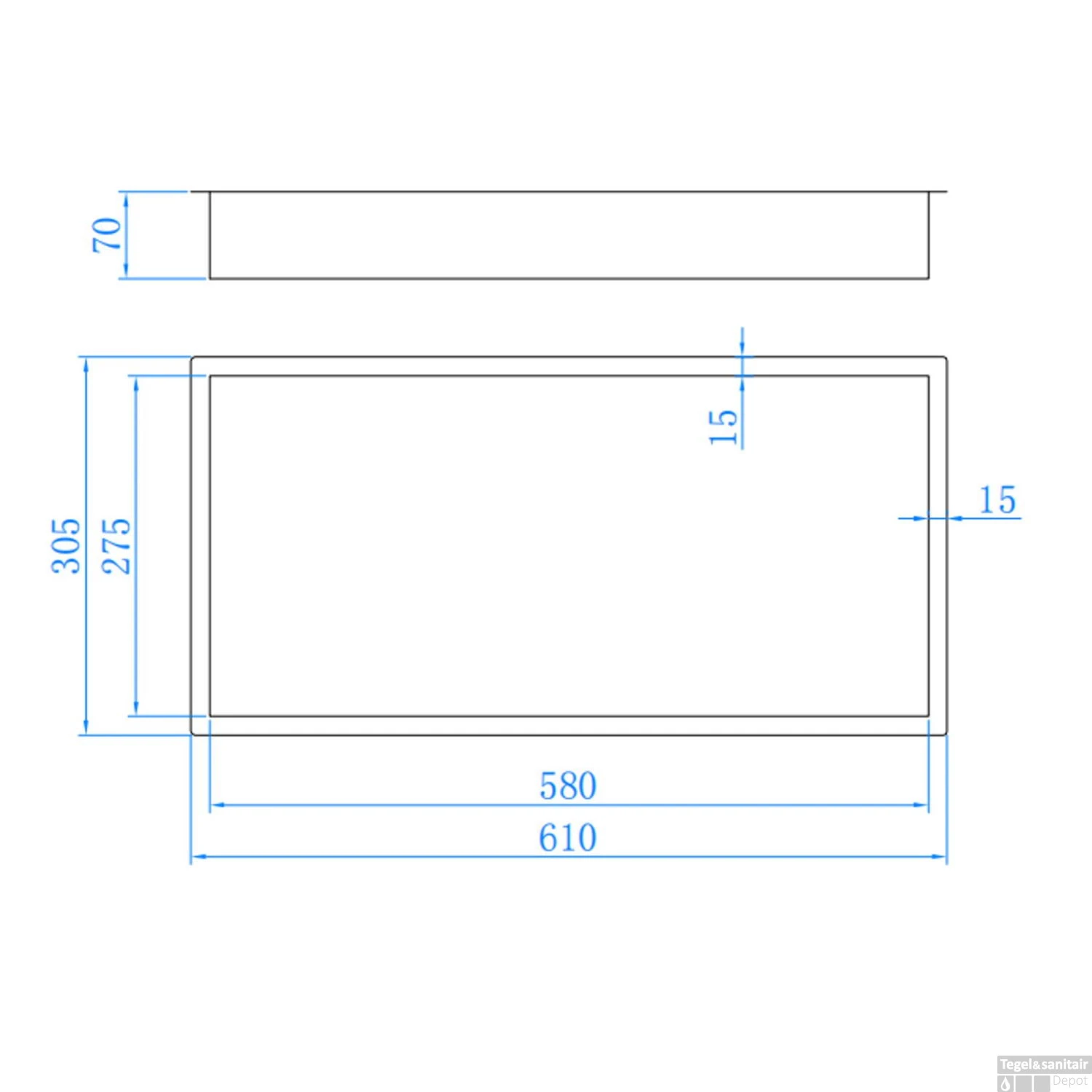 Inbouwnis Best-Design Lotus 61x30.5x7 Cm Gunmetal 4 Inbouwnis Best-Design Lotus 61x30.5x7 Cm Gunmetal - Afbeelding 2