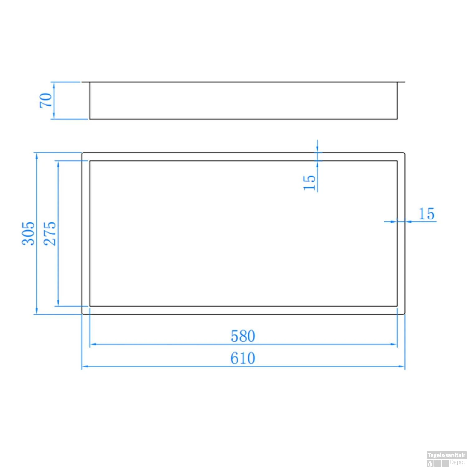 Inbouwnis Best Design Lotus 61x30.5x7 Cm Mat Goud 4 Inbouwnis Best Design Lotus 61x30.5x7 Cm Mat Goud - Afbeelding 2