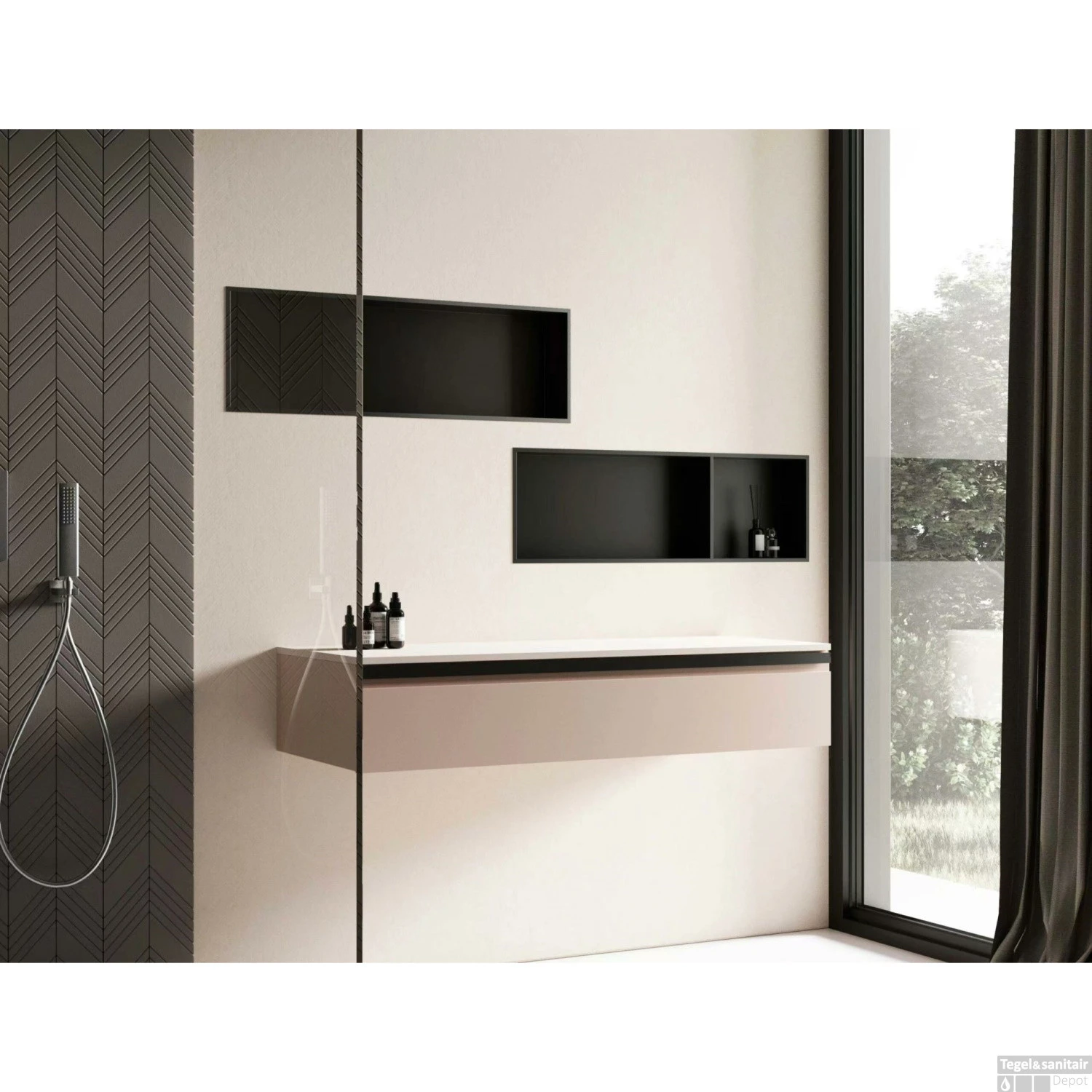 Inbouwnis Boss & Wessing Colorato 30x60x10 Cm Mat Zwart 6 Inbouwnis Boss & Wessing Colorato 30x60x10 Cm Mat Zwart - Afbeelding 4