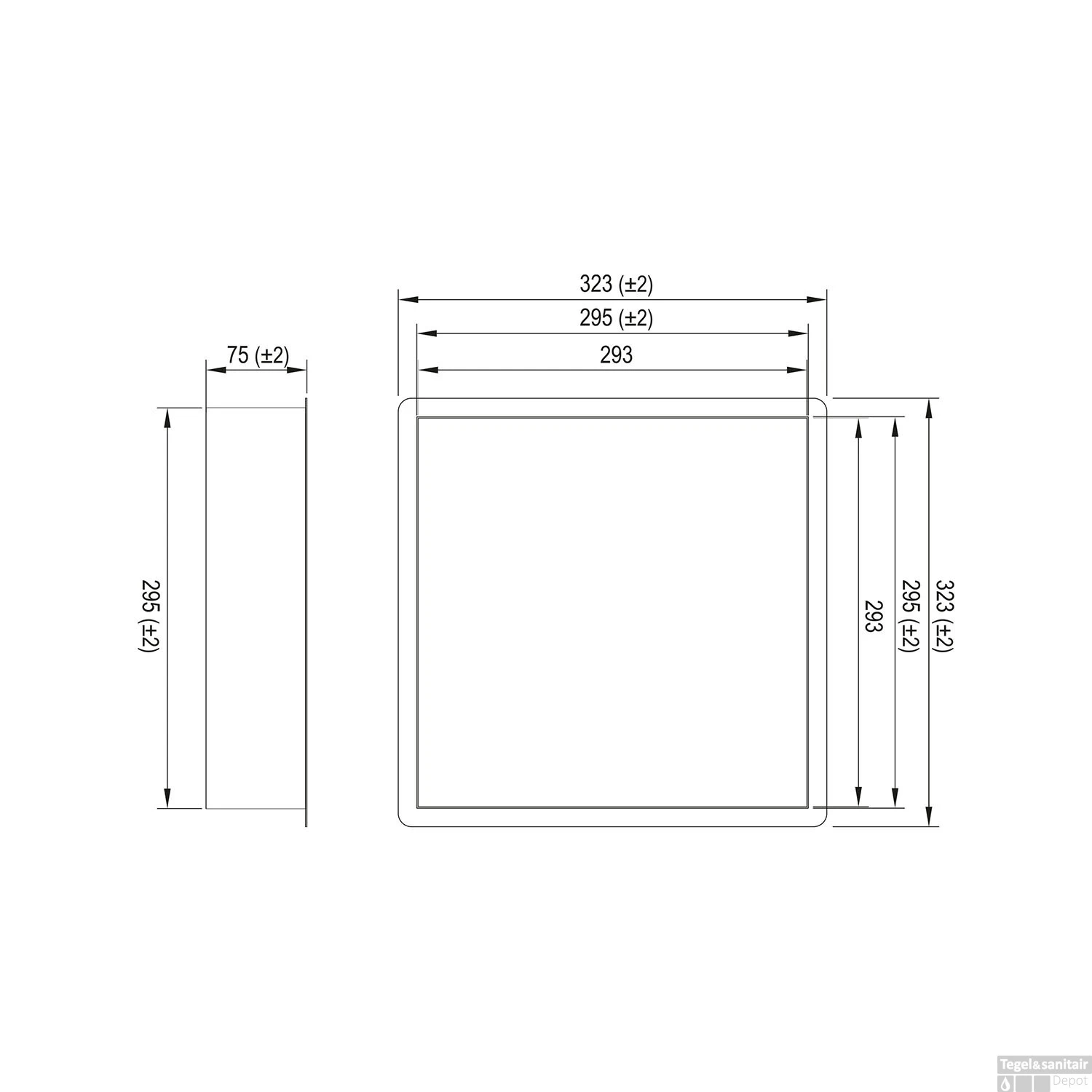 Inbouwnis Brauer Gunmetal Edition 30x30 Cm Geborsteld Gunmetal PVD 4 Inbouwnis Brauer Gunmetal Edition 30x30 Cm Geborsteld Gunmetal PVD - Afbeelding 2