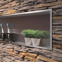 Inbouwnis LoooX BoX 90x30x7 Cm RVS -Goedkope Stijl Baden Winkel inbouwnis looox box rvs sfeer 1 1 1