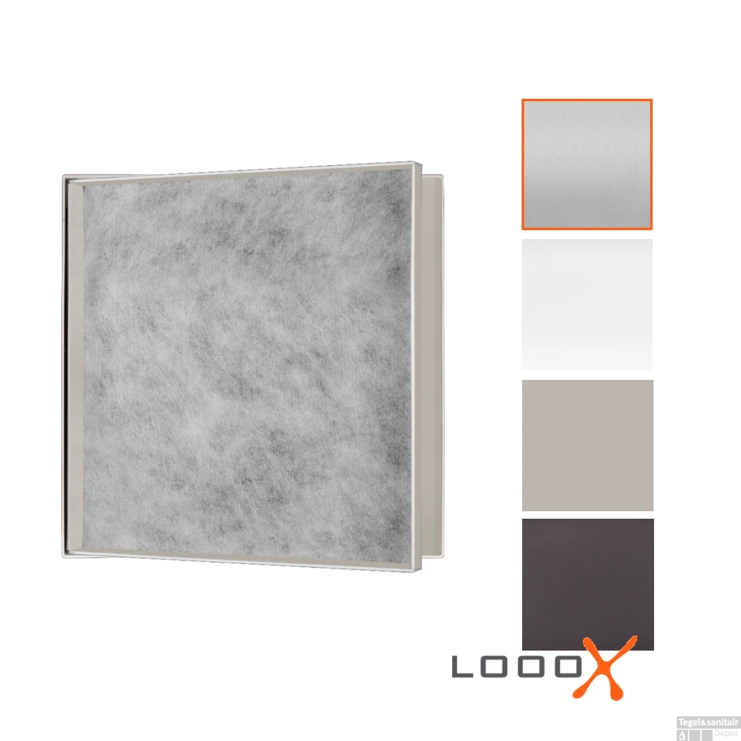 Inbouwnis LoooX T-BoX 30x30x10cm Betegelbaar Vierkant RVS 3 Inbouwnis LoooX T-BoX 30x30x10cm Betegelbaar Vierkant RVS