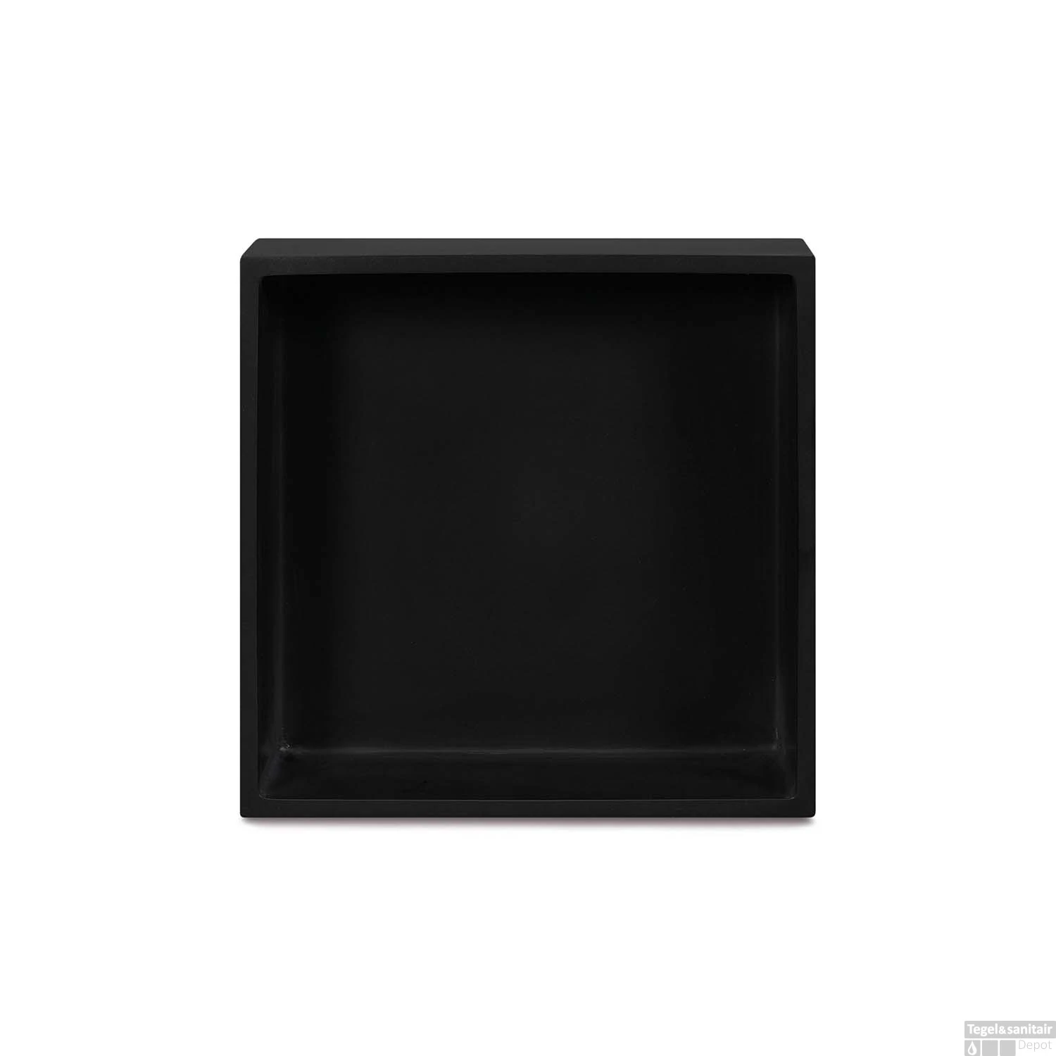 Inbouwnis Luca Sanitair 29.5x29.5x8 Cm Polystone Antraciet 3 Inbouwnis Luca Sanitair 29.5x29.5x8 Cm Polystone Antraciet