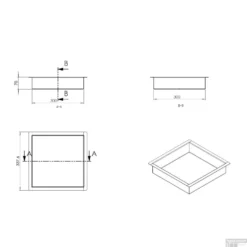 BWS Inbouwnis | 30x30x7cm | RVS Black Chrome -Goedkope Stijl Baden Winkel inbouwnis wiesbaden 30x30x7 cm rvs black chrome 4