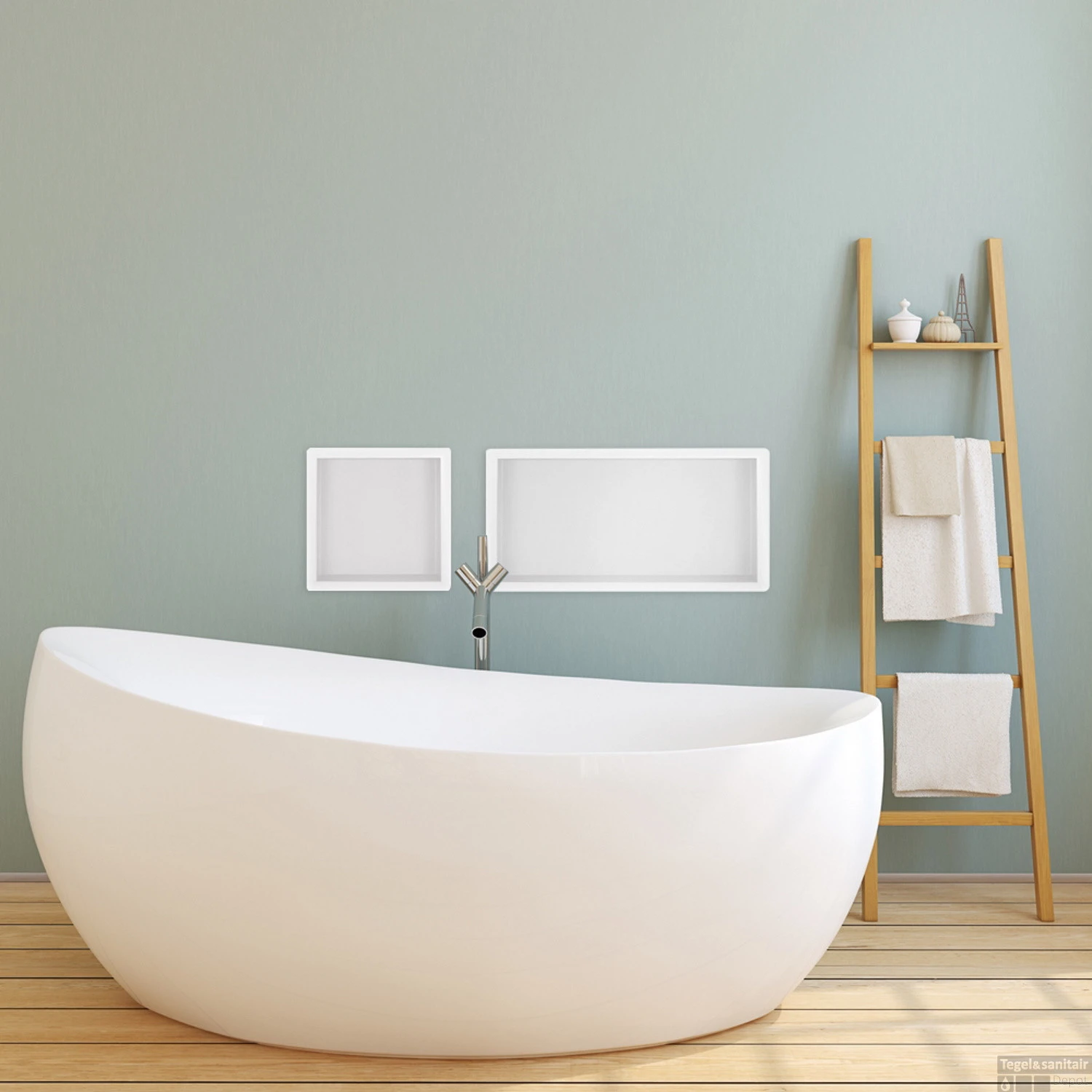 Wiesbaden Inbouwnis | Exellence | 30x30x7cm | RVS Mat Wit 3 Wiesbaden Inbouwnis | Exellence | 30x30x7cm | RVS Mat Wit