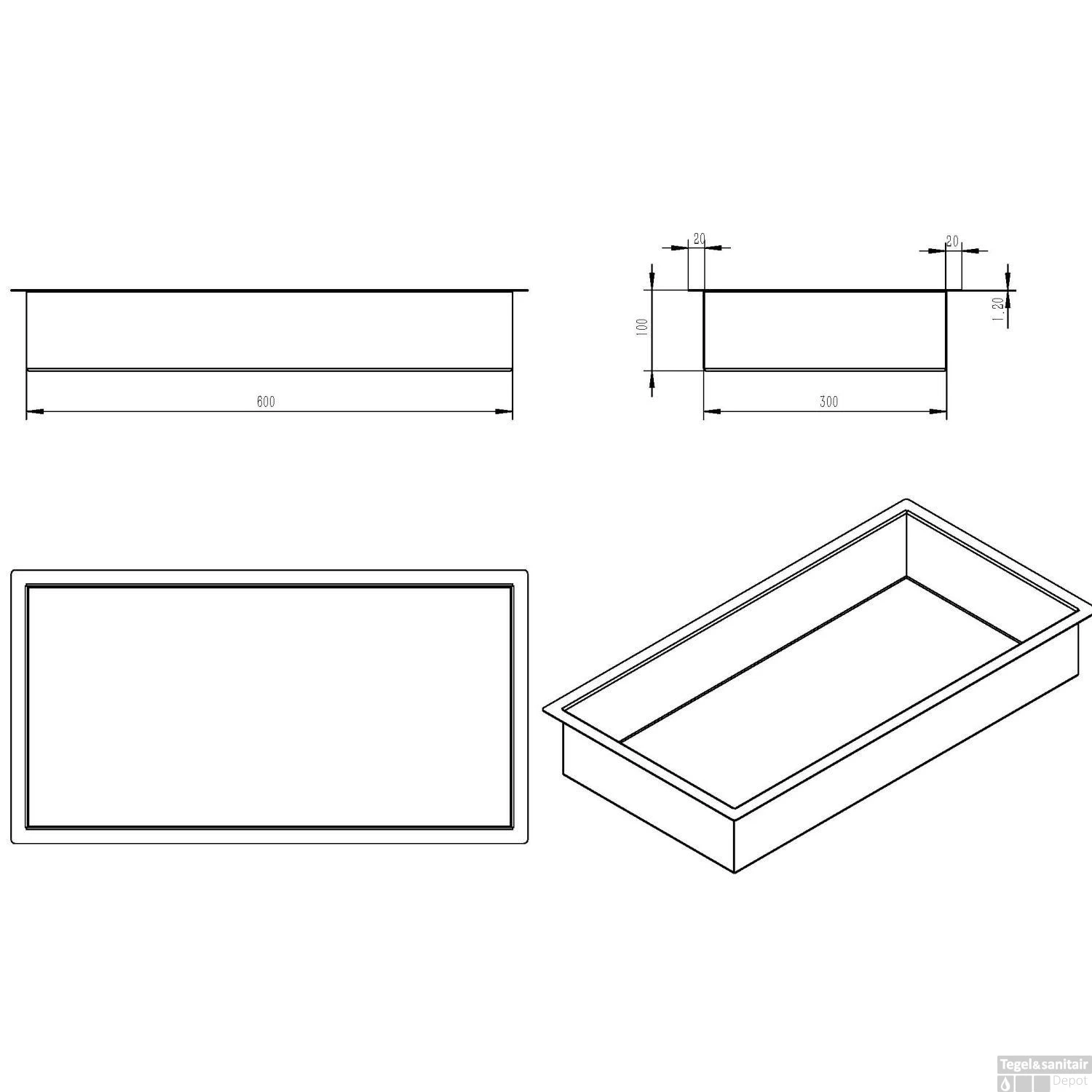 Wiesbaden Inbouwnis | Exellence | 30x60x10cm | RVS Mat Wit 6 Wiesbaden Inbouwnis | Exellence | 30x60x10cm | RVS Mat Wit - Afbeelding 4