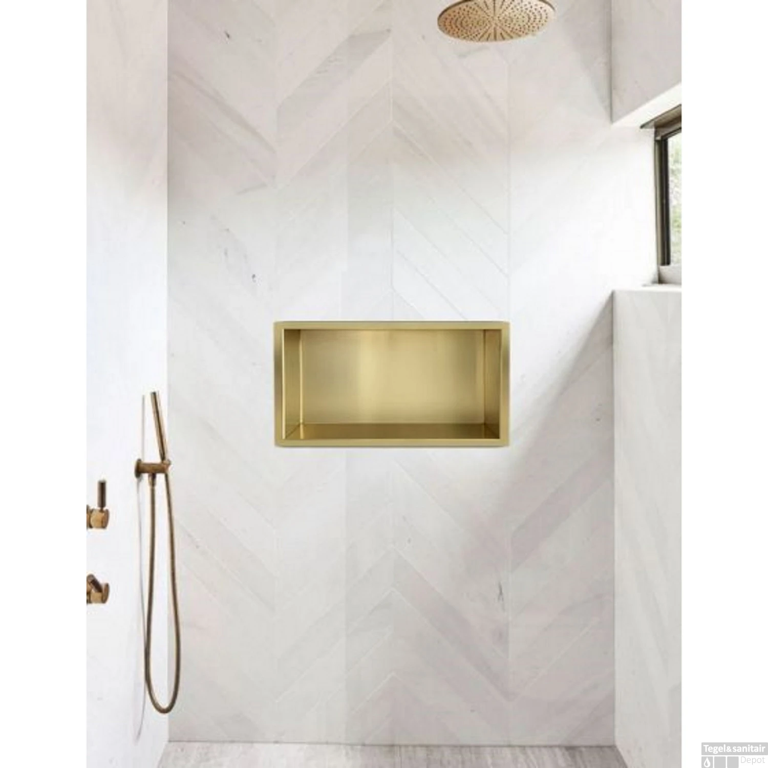 Wiesbaden Inbouwnis | Exellence | 30x60x7cm | Geborsteld Messing Goud 5 Wiesbaden Inbouwnis | Exellence | 30x60x7cm | Geborsteld Messing Goud - Afbeelding 3