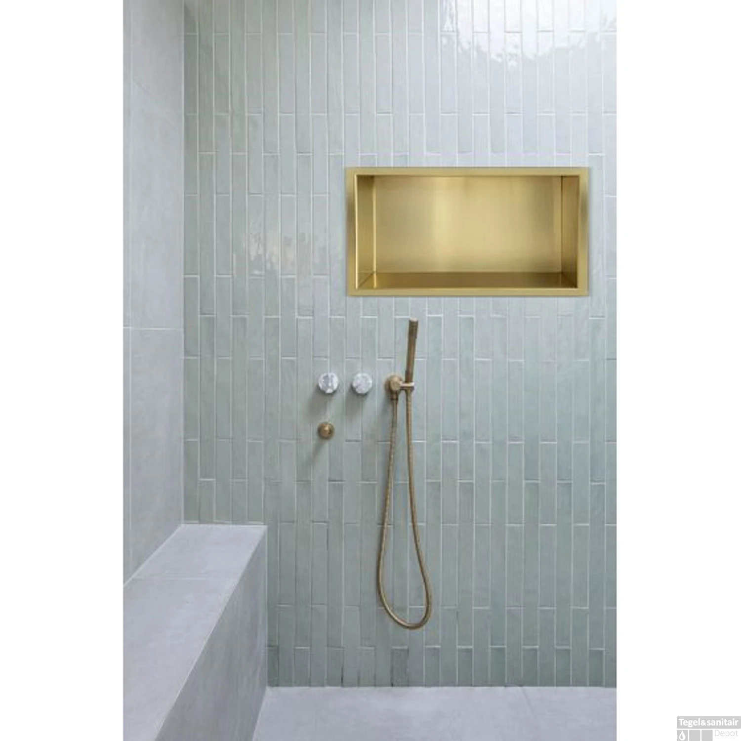 Wiesbaden Inbouwnis | Exellence | 30x60x7cm | Geborsteld Messing Goud 6 Wiesbaden Inbouwnis | Exellence | 30x60x7cm | Geborsteld Messing Goud - Afbeelding 4