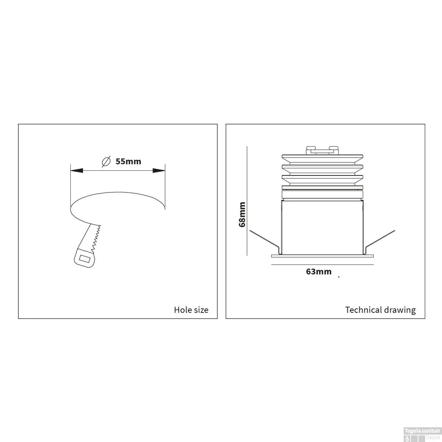 Inbouwspot Boss & Wessing Astra 5W 2700K 6.3x6.8cm Wit 4 Inbouwspot Boss & Wessing Astra 5W 2700K 6.3x6.8cm Wit - Afbeelding 2