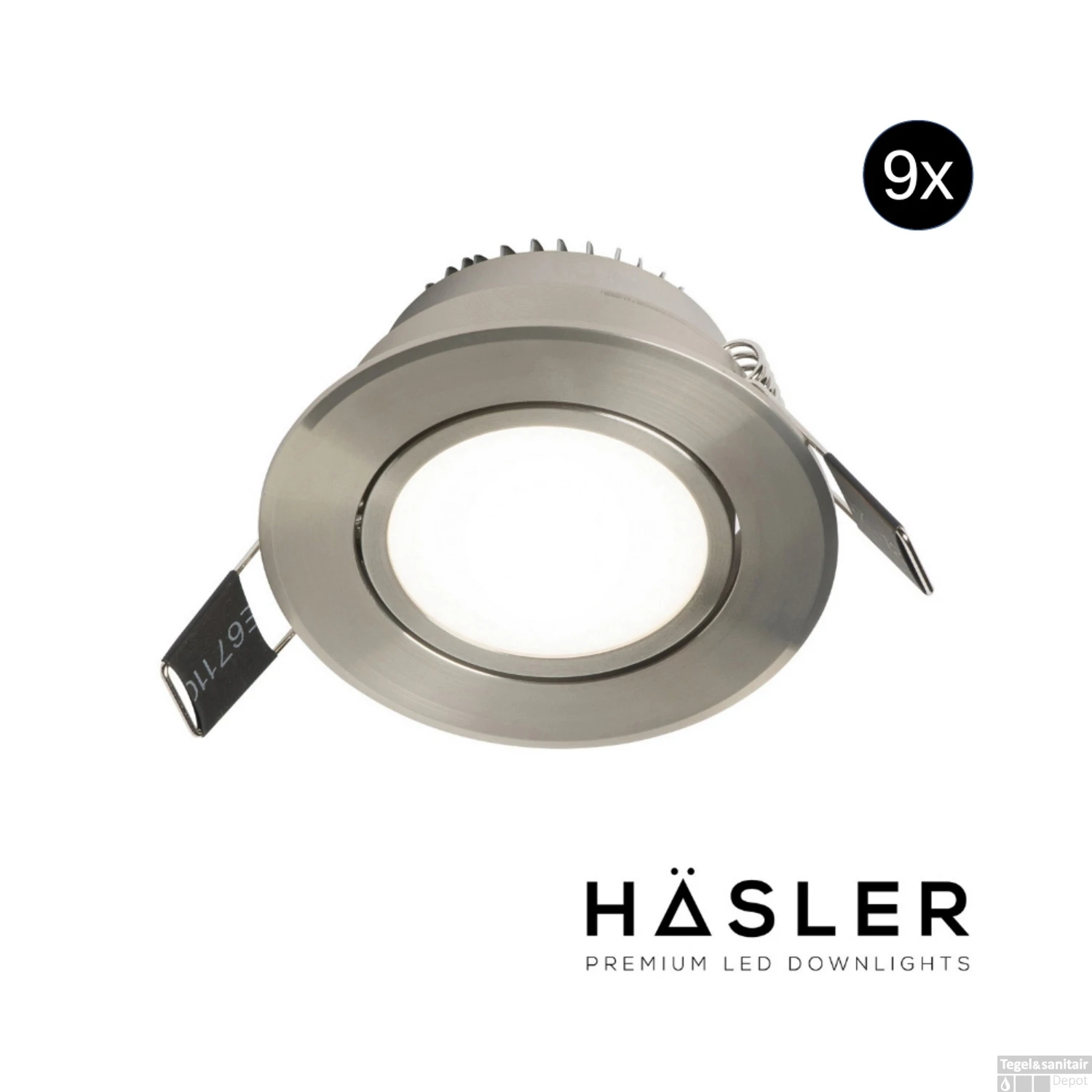 Inbouwspot Häsler Tordera Incl. Fase Aansnijding Dimbaar 8 Cm 4 Watt Helder Wit RVS Set 9x 3 Inbouwspot Häsler Tordera Incl. Fase Aansnijding Dimbaar 8 Cm 4 Watt Helder Wit RVS Set 9x