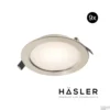 Inbouwspot Häsler Volterra Incl. Fase Aansnijding Dimbaar 13.7 Cm 8 Watt Warm Wit RVS Set 9x
