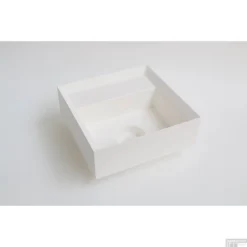 INK Fontein Vice Polystone Zonder Kraangat Incl Verzonken Open Plug 27x27x9 Cm Mat Wit