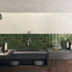 Wandtegel Zellige Olive 10x10 Cm Glans Groen (doosinhoud 0.8 M2) -Goedkope Stijl Baden Winkel jb11535 3 3