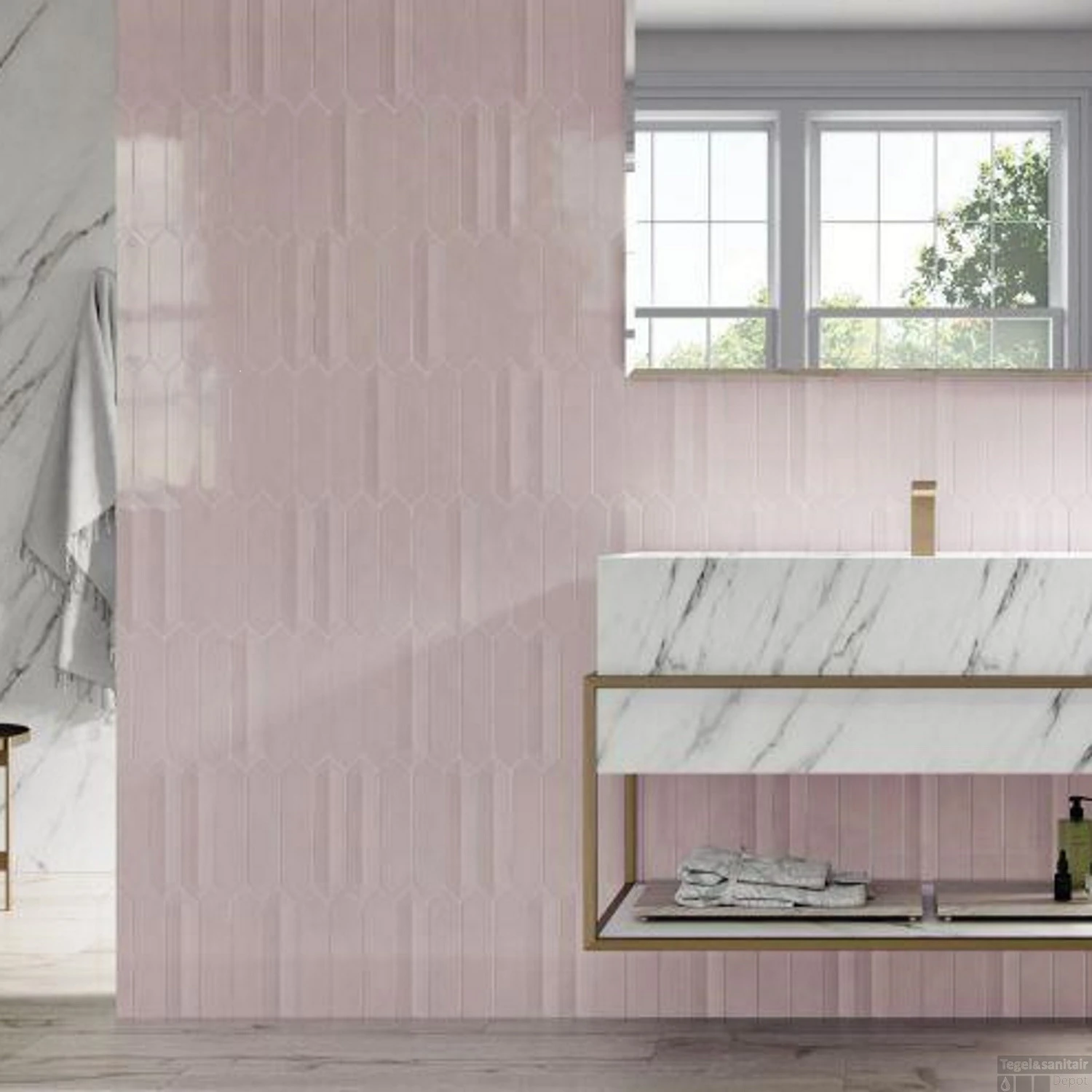 Wandtegel Cifre Ceramica Dimsey Vintage 6,5x33 Cm Glans Roze (doosinhoud 1.14m2) 4 Wandtegel Cifre Ceramica Dimsey Vintage 6,5x33 Cm Glans Roze (doosinhoud 1.14m2) - Afbeelding 2