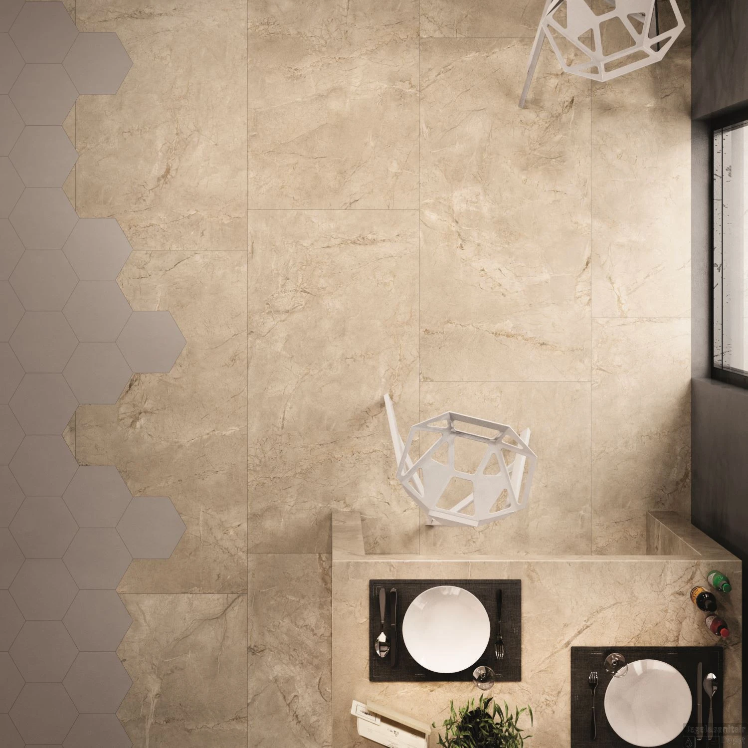 Vloertegel Keope Lux Crema Beige Gepolijst 20x120 Cm (Doosinhoud 1.44M2) 5 Vloertegel Keope Lux Crema Beige Gepolijst 20x120 Cm (Doosinhoud 1.44M2) - Afbeelding 3