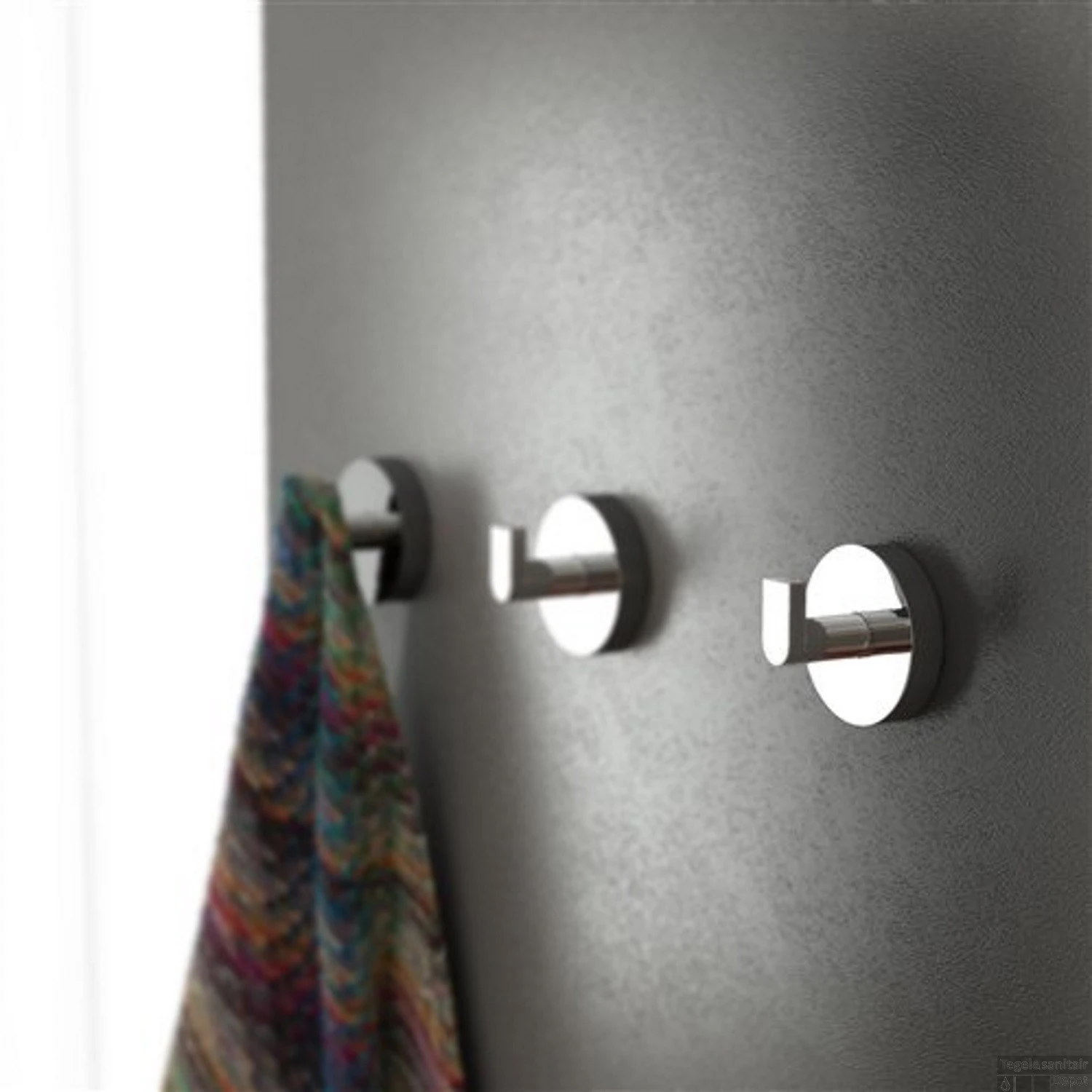 Kledinghaak Clou Flat Set 2st Rond Chroom 5 Kledinghaak Clou Flat Set 2st Rond Chroom - Afbeelding 3