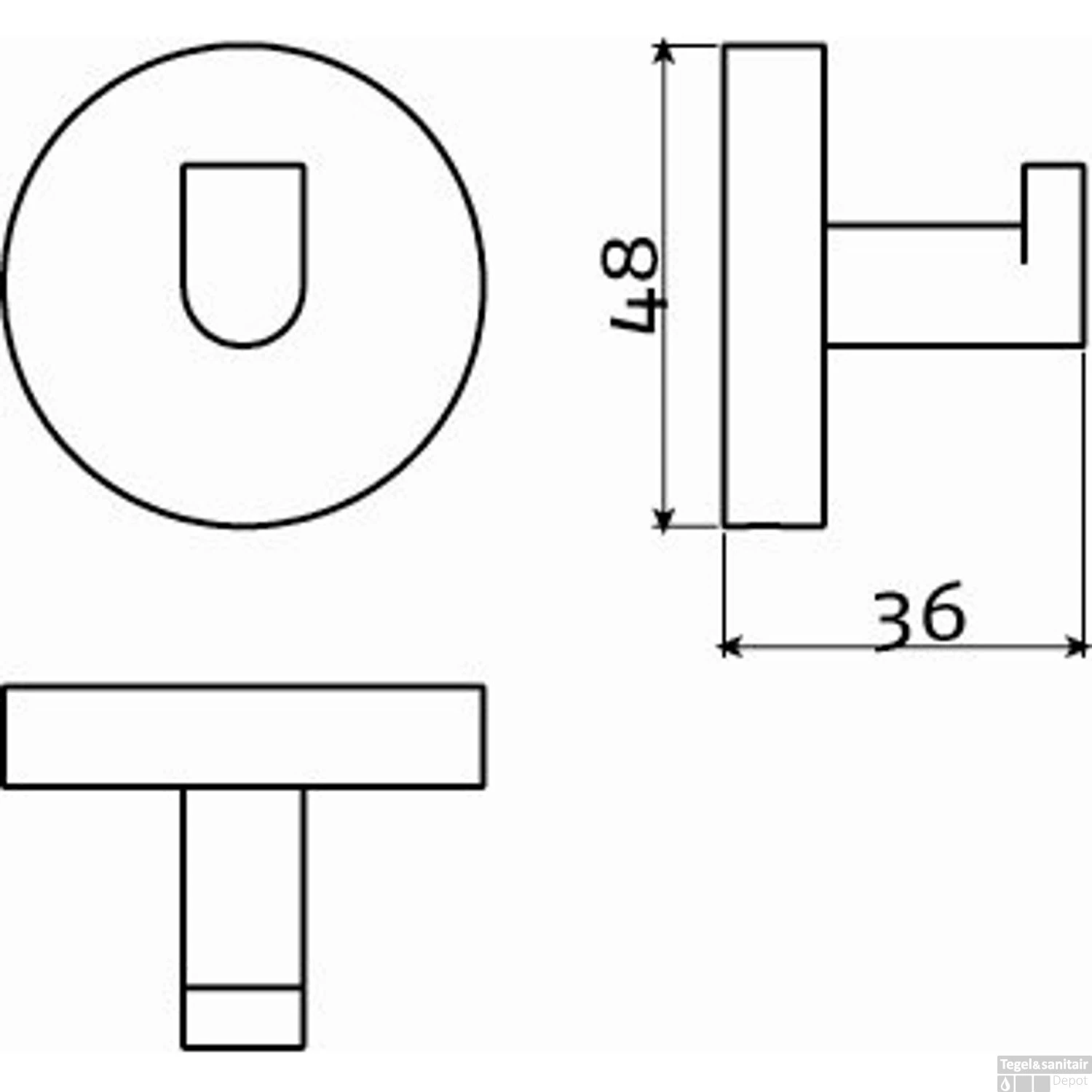 Kledinghaak Clou Flat Set 2st Rond Chroom 7 Kledinghaak Clou Flat Set 2st Rond Chroom - Afbeelding 5