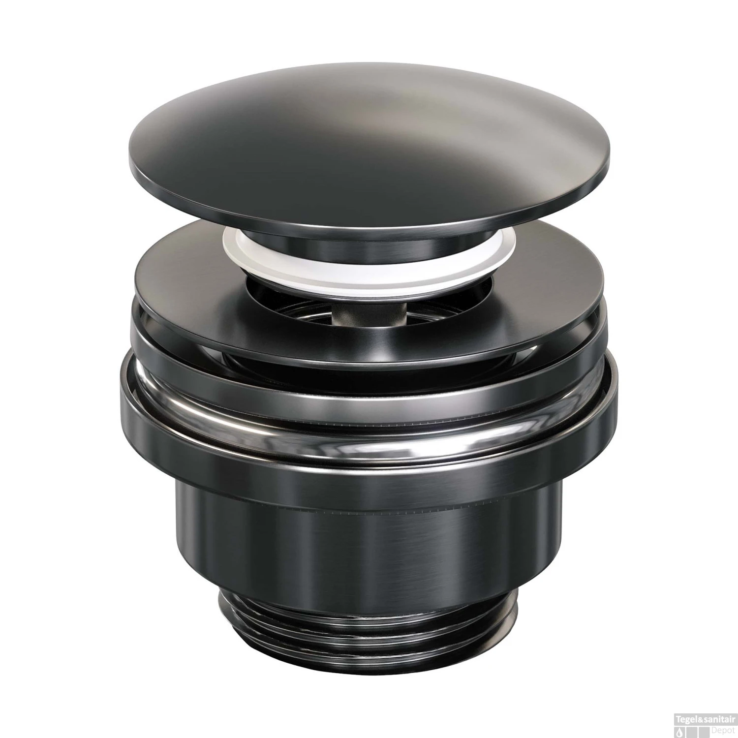 Klikwaste Brauer Afvoerplug Messing Binnenwerk 5/4 Gunmetal 3 Klikwaste Brauer Afvoerplug Messing Binnenwerk 5/4 Gunmetal