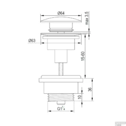 Klikwaste Brauer Afvoerplug Messing Binnenwerk 5/4 Mat Zwart -Goedkope Stijl Baden Winkel klikwaste brauer afvoerplug messing binnenwerk 5 4 mat zwart tech