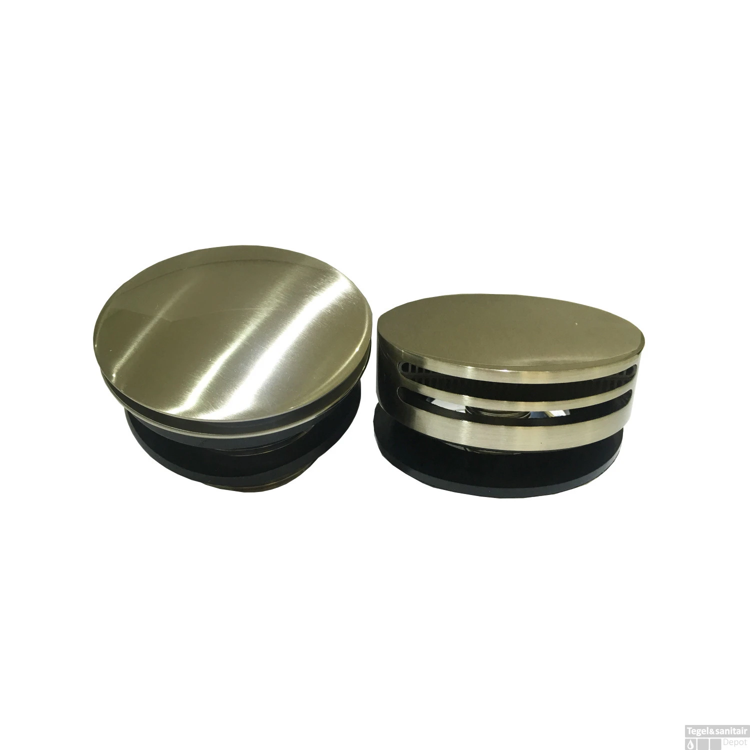 Knop/plug Badoverloop Wiesbaden Inclusief Badvulfunctie Rond Geborsteld Staal 3 Knop/plug Badoverloop Wiesbaden Inclusief Badvulfunctie Rond Geborsteld Staal