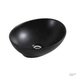 Waskomset BWS Ovaal 40x33x14.5 Cm Keramiek Mat Zwart / Chroom (inclusief Kraan, Afvoer En Sifon) -Goedkope Stijl Baden Winkel koh32.2411setchroom waskomset bws ovaal 40x33x14.5 cm keramiek mat zwart chroom inclusief kraan afv 2