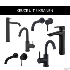 Waskomset BWS Ovaal 40x33x14.5 Cm Keramiek Mat Zwart (inclusief Kraan, Afvoer En Sifon) 10 Waskomset BWS Ovaal 40x33x14.5 Cm Keramiek Mat Zwart (inclusief Kraan, Afvoer En Sifon) -Goedkope Stijl Baden Winkel koh32.2411setmzwart waskomset bws ovaal 40x33x14.5 cm keramiek mat zwart inclusief kraan afvoer 3