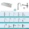FonteinPack Trim Mini Keramiek 38x14x8 Cm Rechts Chroom (Keuze Uit 20 Kranen) -Goedkope Stijl Baden Winkel koh32.3437