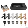 Fonteinset Wiesbaden Rhea Mini Rechts Quartz Mat Zwart (Mix & Match) -Goedkope Stijl Baden Winkel koh32.4497set shop