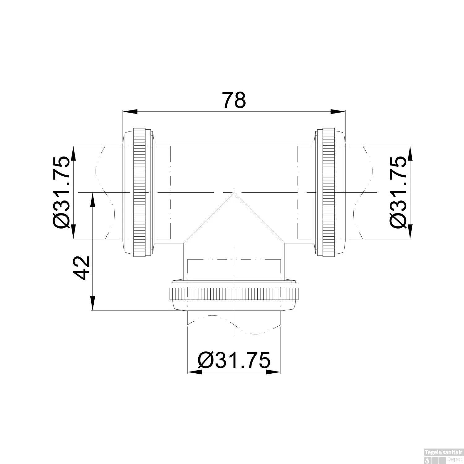 Koppel T Stuk Wiesbaden 32mm Tbv Vloerbuis Mat Zwart 4 Koppel T Stuk Wiesbaden 32mm Tbv Vloerbuis Mat Zwart - Afbeelding 2